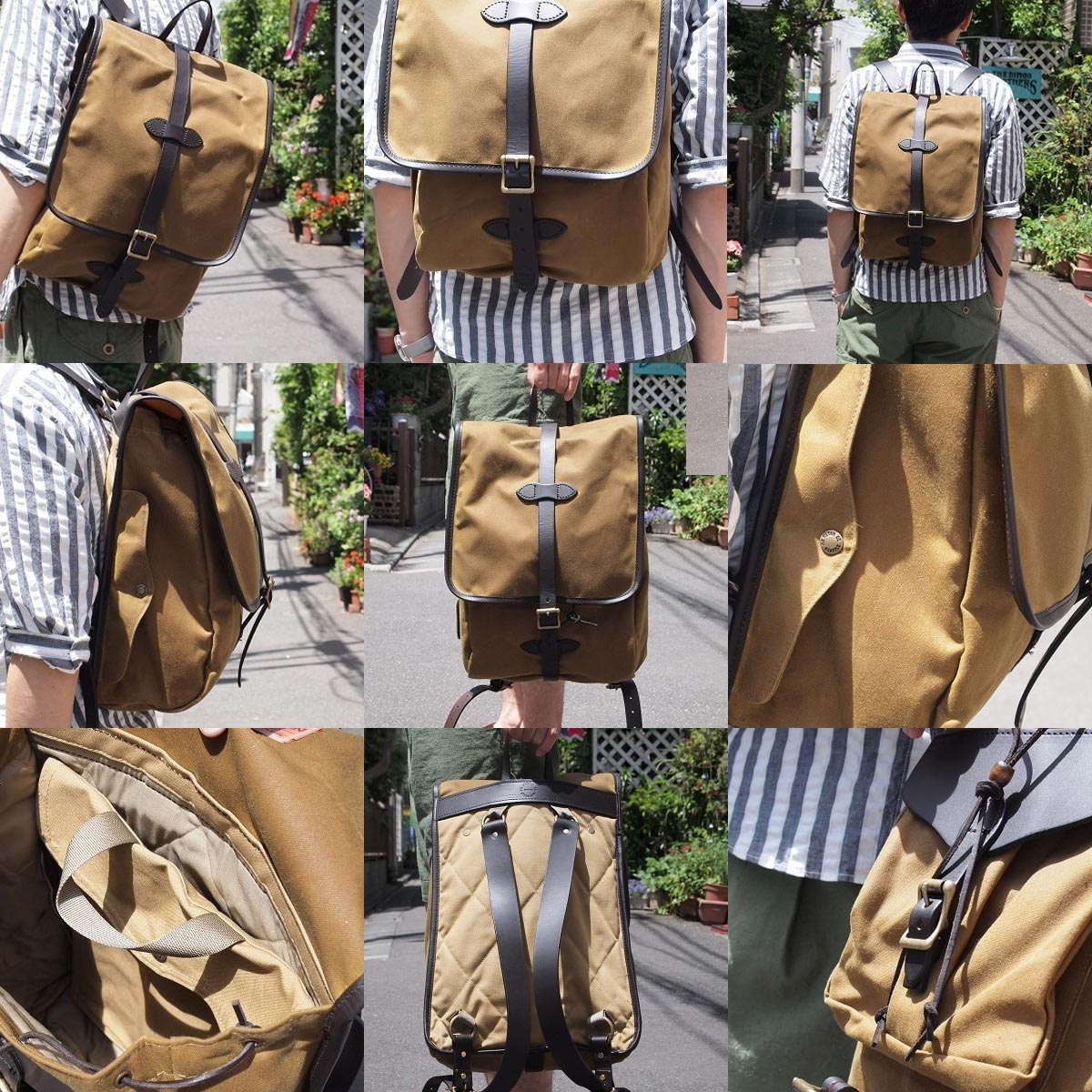Filson Tin Cloth Backpack Dark Tan, tear-resistant, backpack with