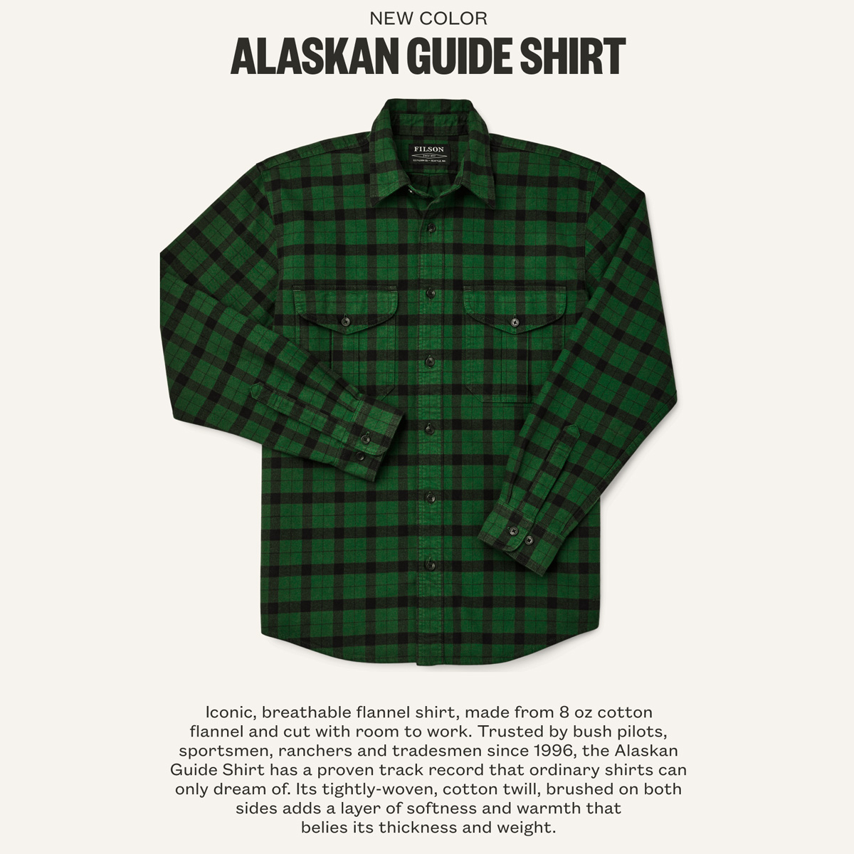 Filson Alaskan Guide Shirt Bottle Green/Black