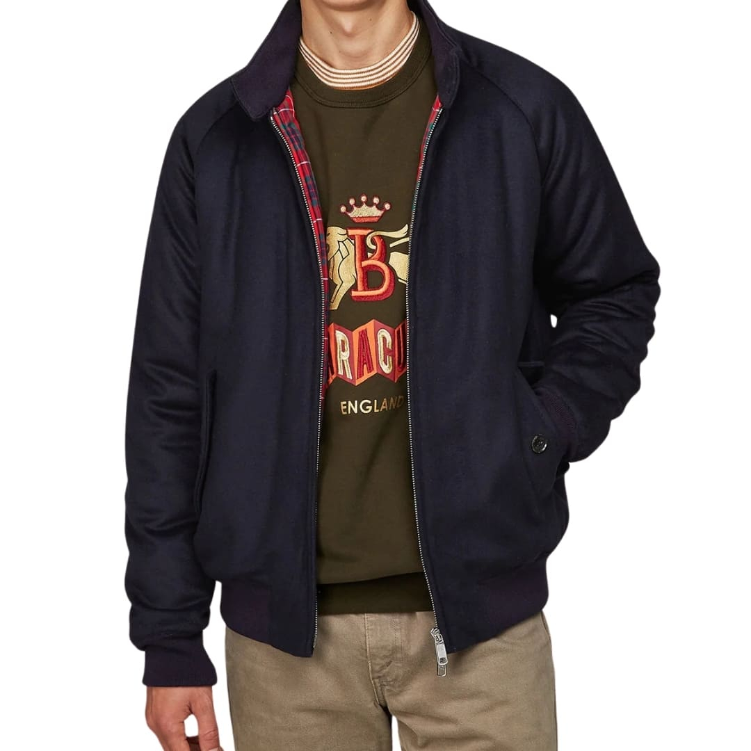 Baracuta G9 Melton Wool Jacket Deep Blue