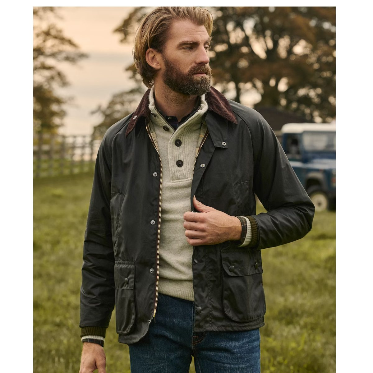 Barbour Beaufort Wax Jacket Sage, most traditional wax jacket from