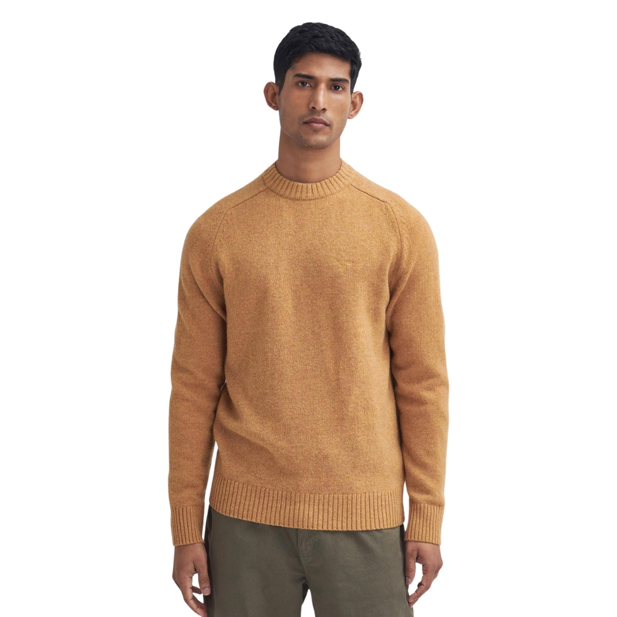 Barbour Grangetown Merino Crew Neck Sweater Harvest Gold 100 Merino wool