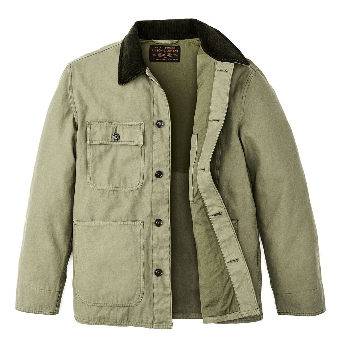 Filson Chore Coat Army Green, a sturdy spring and fall coat