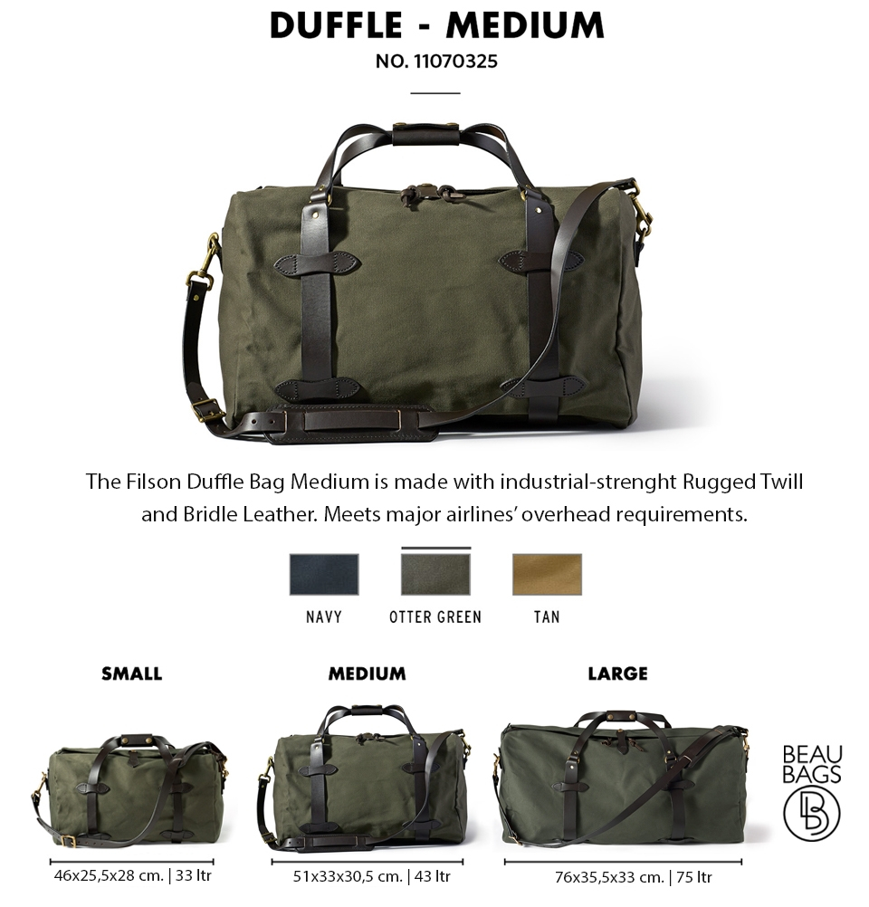 Filson Rugged Twill Duffle Bag Medium Otter Green