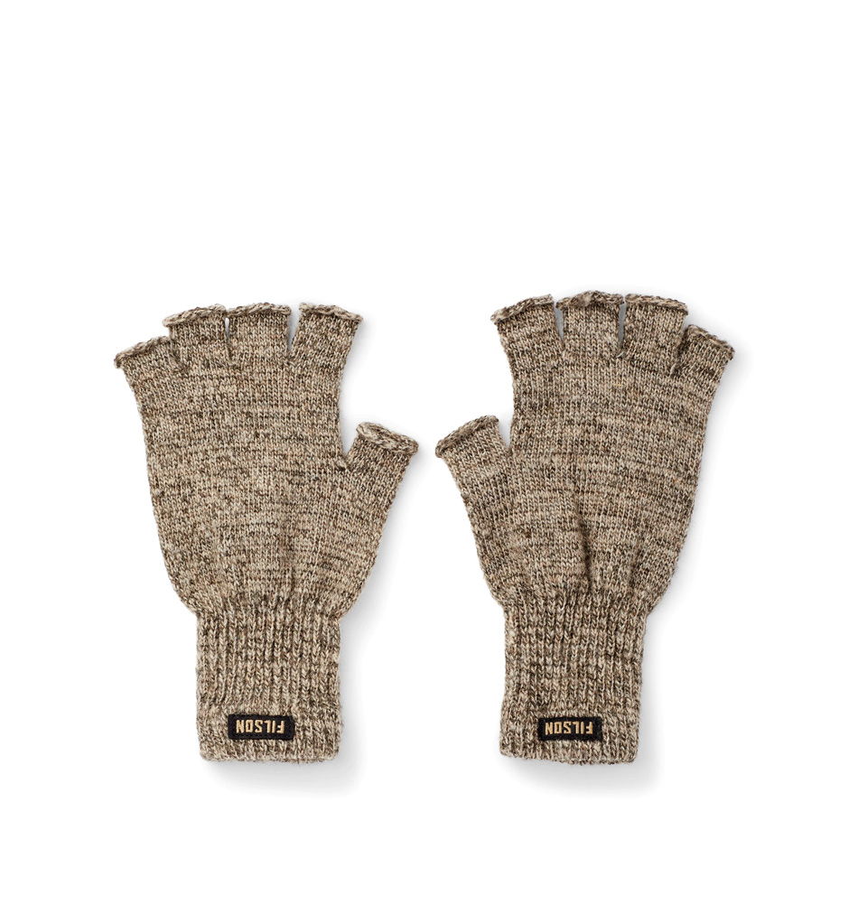 Filson Fingerless Knit Gloves Root Heather