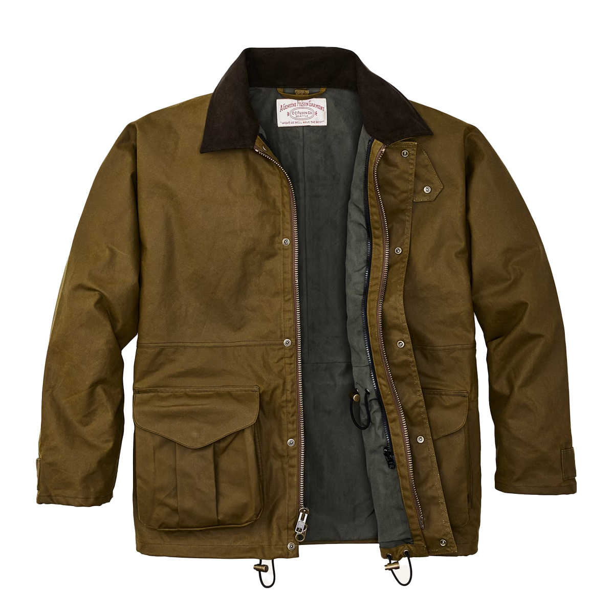 Filson Foul Weather Jacket Dark Tan, the ideal jacket for wet weather
