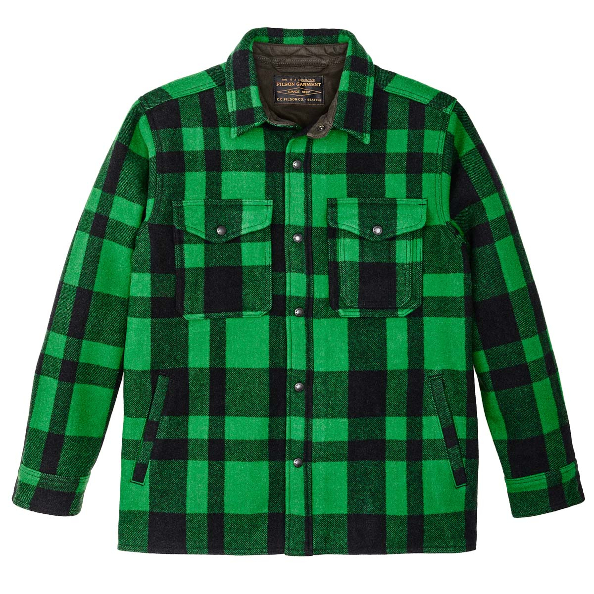 Filson Mackinaw Wool Jac Shirt Acid Green/Black Heritage Plaid