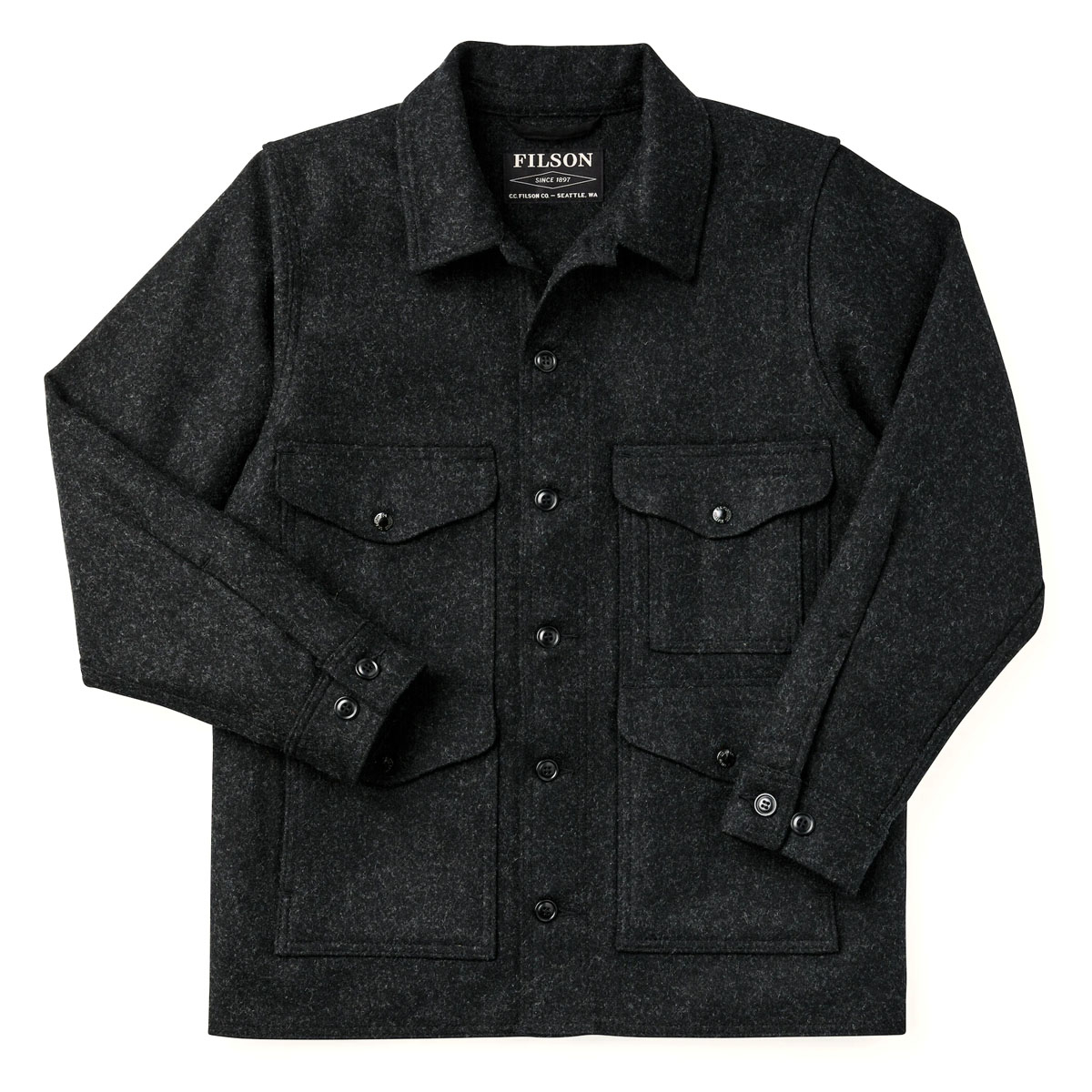 Filson Mackinaw Wool Cruiser Jacket Charcoal