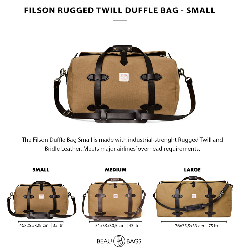 Filson Duffle Small Bag Tan, perfect travelbag with character