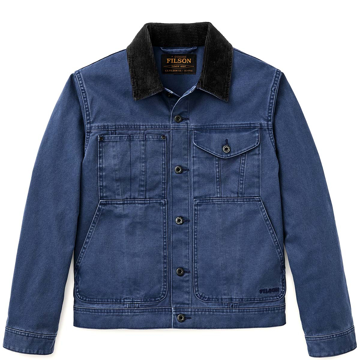 Filson Rustic Canvas Short Cruiser Jacket Indigo