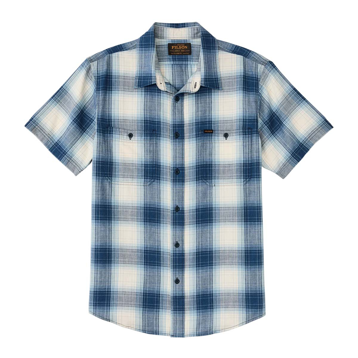 Filson Short Sleeve Chambray Shirt Indigo Plaid