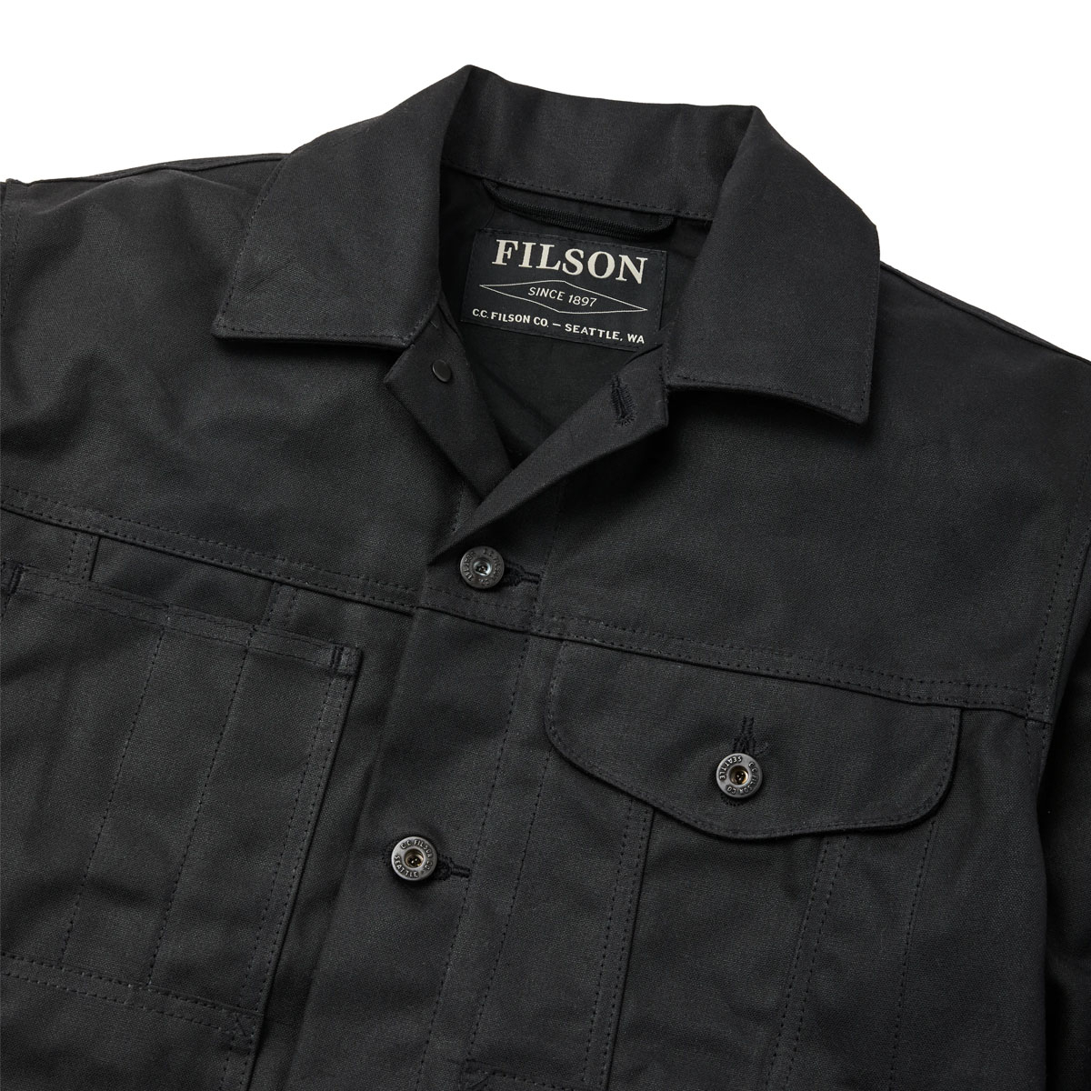 Filson Tin Cloth Short Lined Cruiser Jacket Black, tough work jacket
