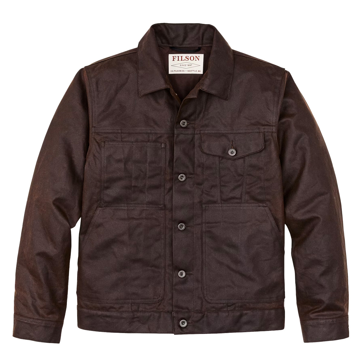 Filson Tin Cloth Short Lined Cruiser Jacket Dark Tan