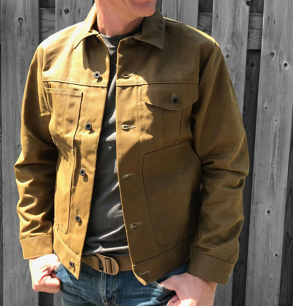 Filson Tin Cloth Short Lined Cruiser Jacket Dark Tan