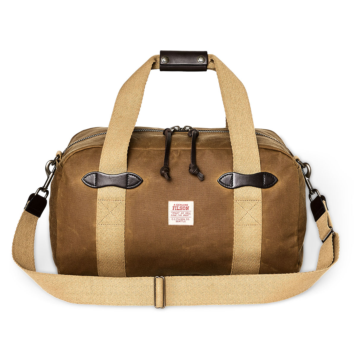 Filson Tin Cloth Small Duffle Bag Dark Tan, perfect overnight bag