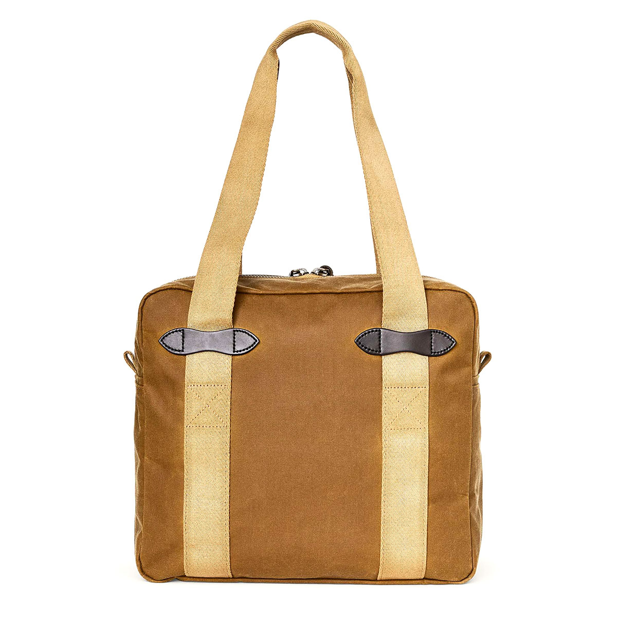 Filson Tin Cloth Tote Bag With Zipper Dark Tan, sturdy shopper