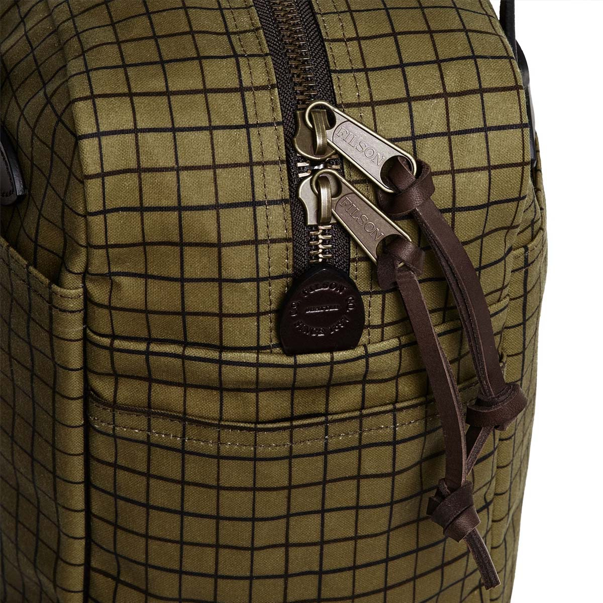 Filson Tin Cloth Tote Bag With Zipper Otter Green, sturdy shopper