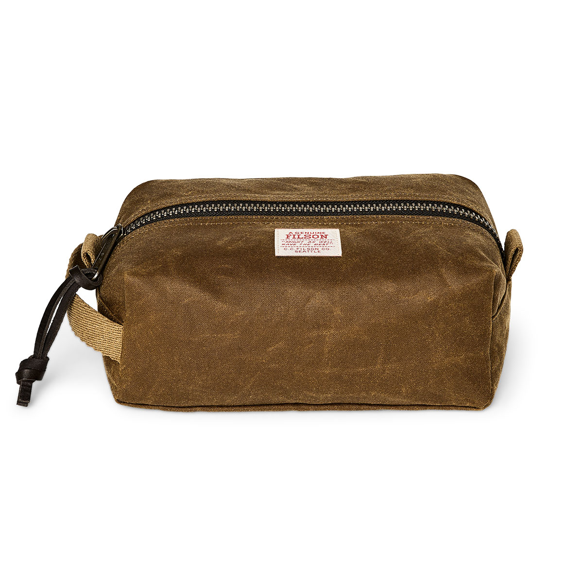 Filson Tin Cloth Travel Kit Dark Tan, keep essentials secure