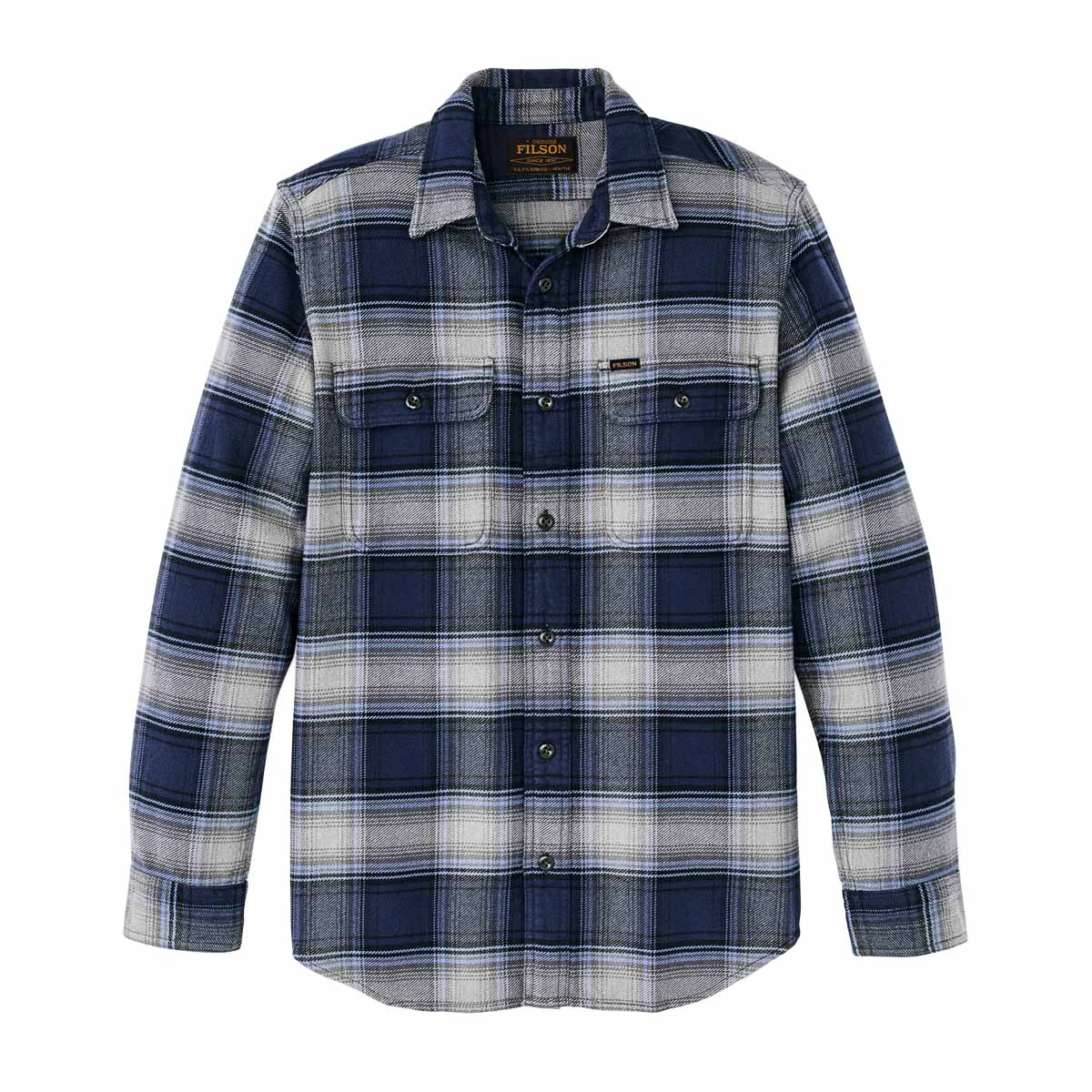 Filson Vintage Flannel Work Shirt Light Blue/Navy Plaid