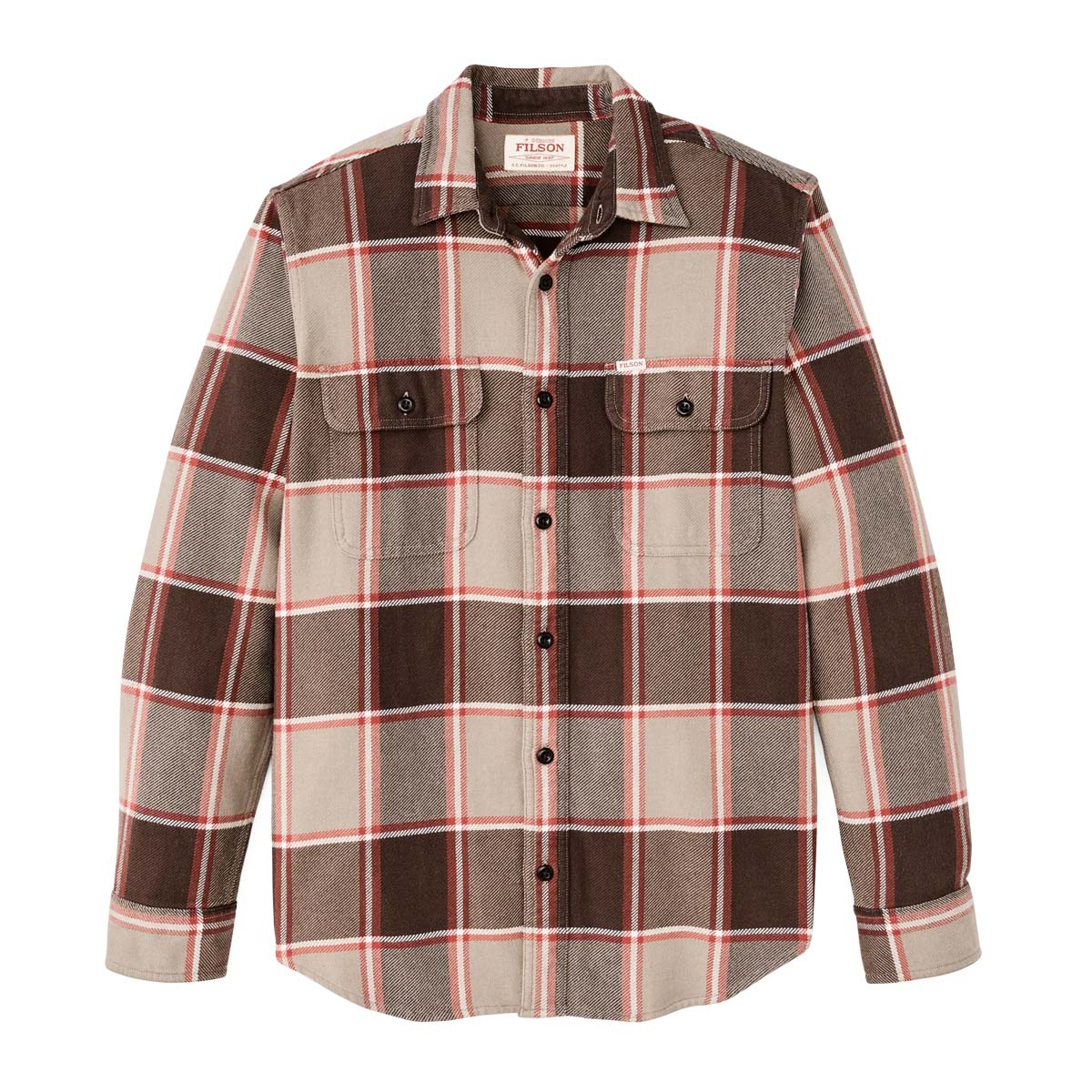 Filson Vintage Flannel Work Shirt Tan/Orange/Multi Plaid