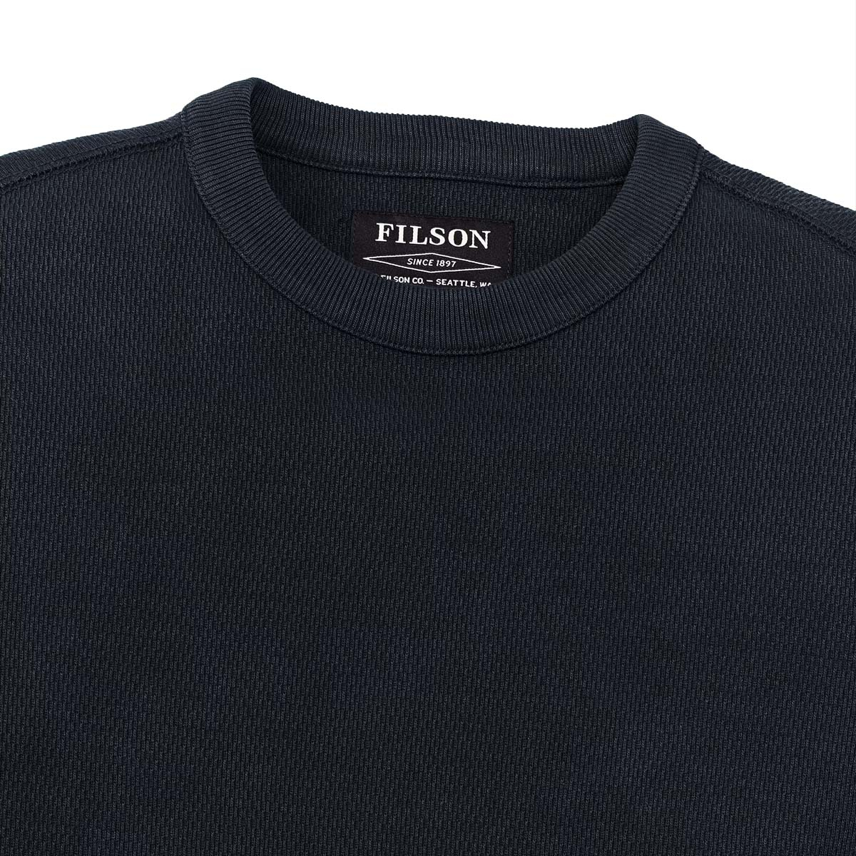 Filson Waffle Knit Thermal Crewneck Navy, 12-oz. thermal-knit