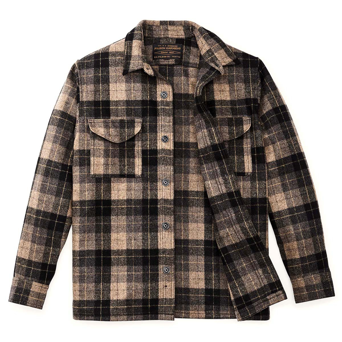 Filson Wool Jac Shirt Oat Brown Heather Multi Plaid