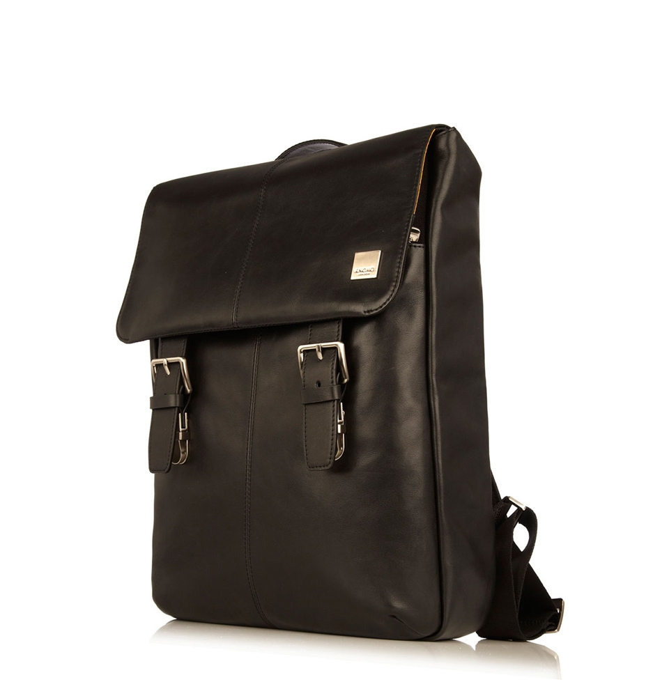 Knomo Hudson Backpack Black, a stylish leather backpack for work or city