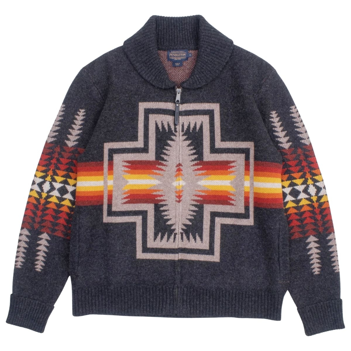 Pendleton Harding Zip Lambswool Cardigan Oxford