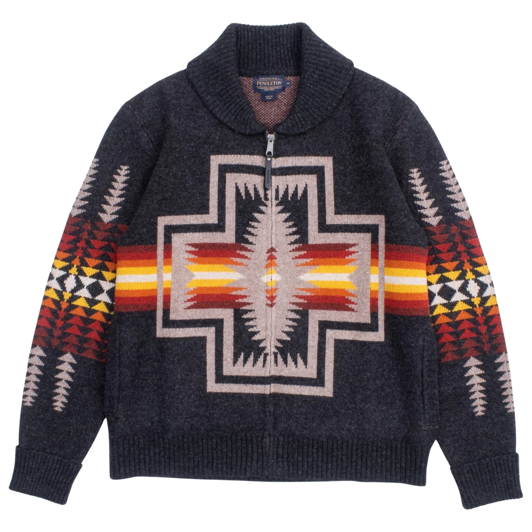 Pendleton Harding Zip Lambswool Cardigan Oxford