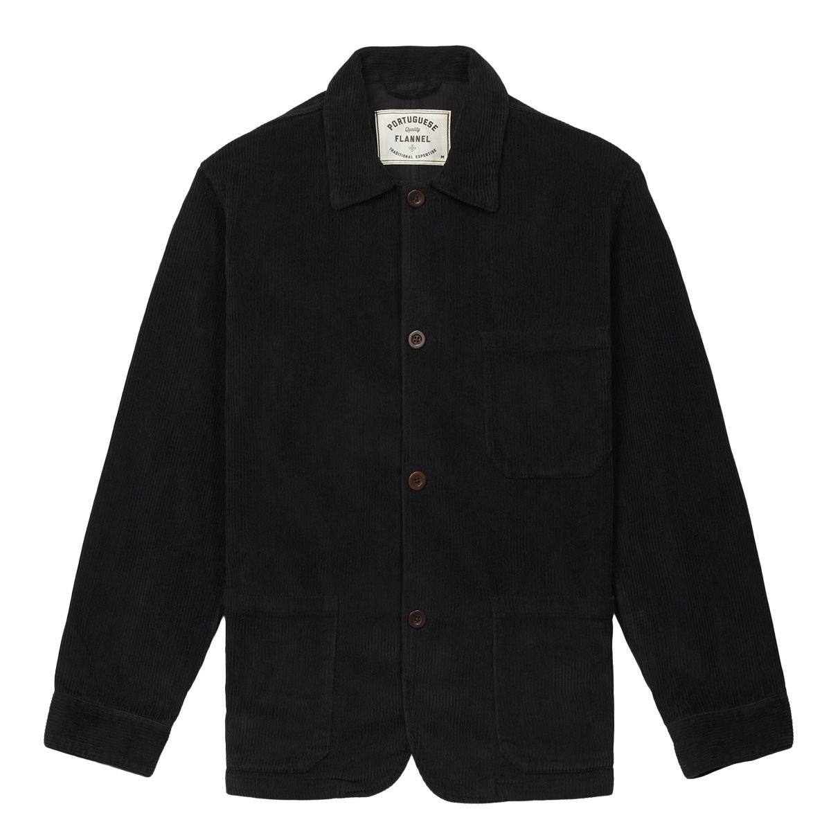 Portuguese Flannel Labura Cotton-Corduroy Overshirt Black