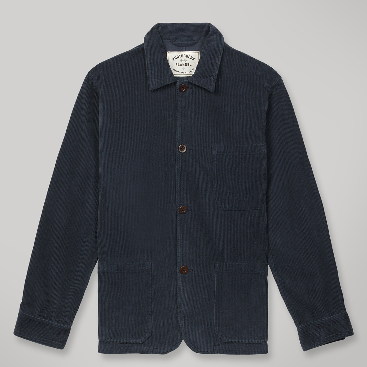 Portuguese Flannel Labura Cotton Corduroy Overshirt Blue