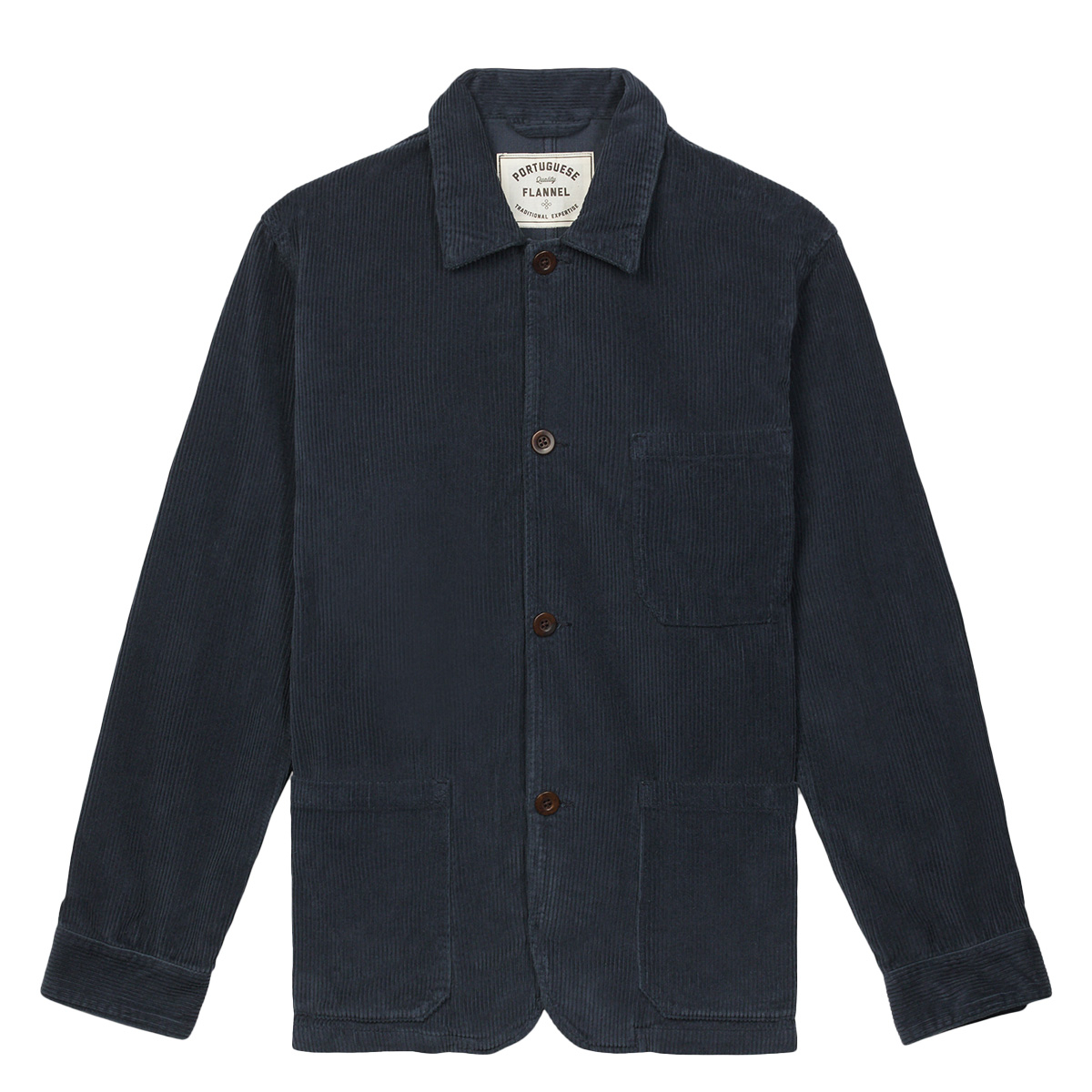 Portuguese Flannel Labura Cotton-Corduroy Overshirt Blue