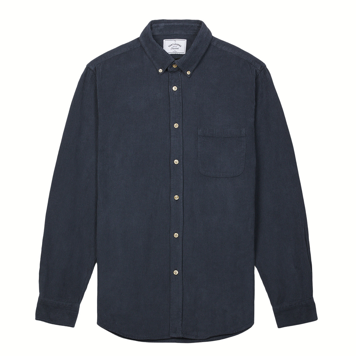 Portuguese Flannel Lobo Cotton-Corduroy Shirt Navy