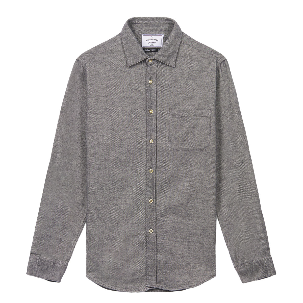 Portuguese Flannel Teca Cotton-Flannel Shirt Light Grey
