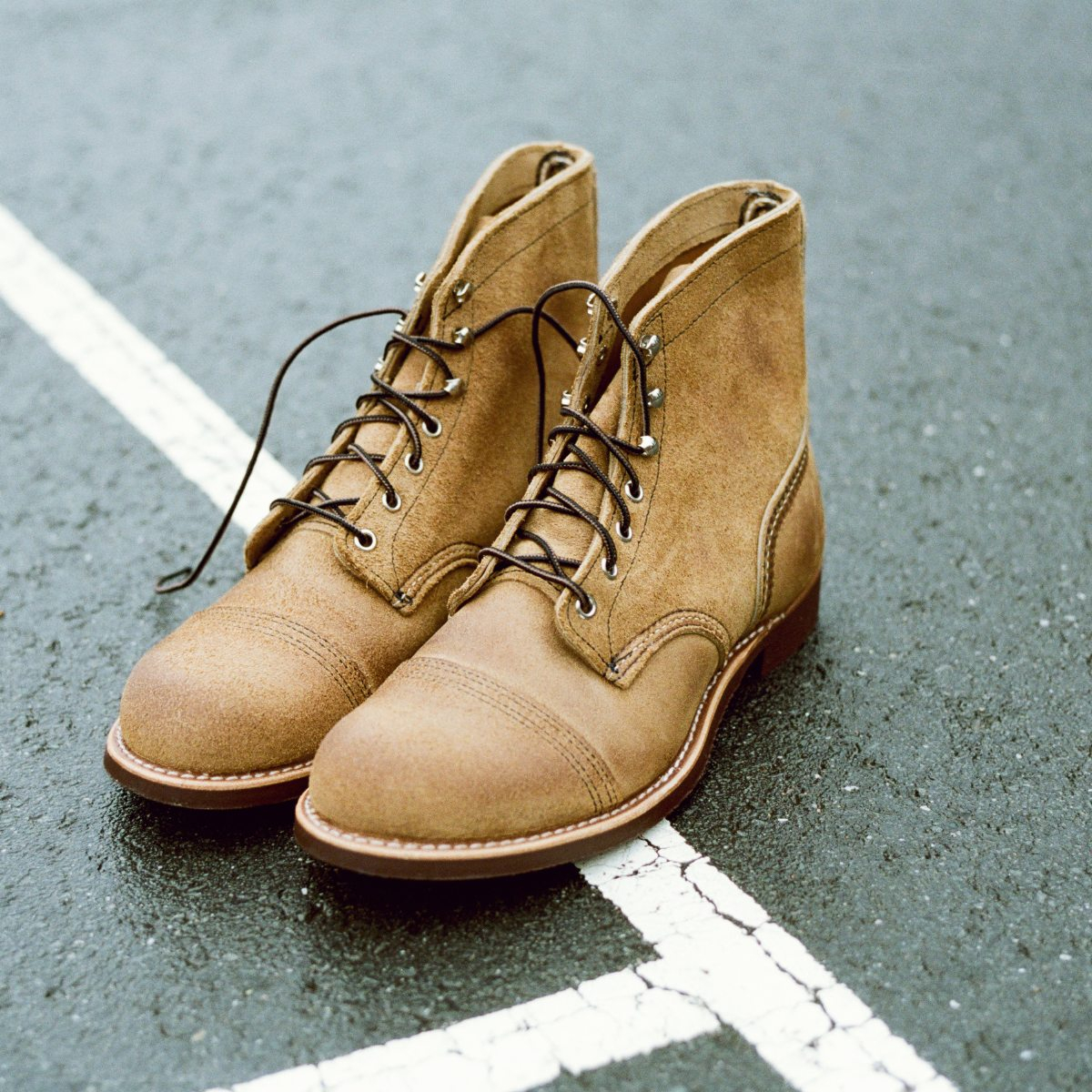 Patina Iron Ranger Suede Red Wing Iron Ranger Muleskinner Top