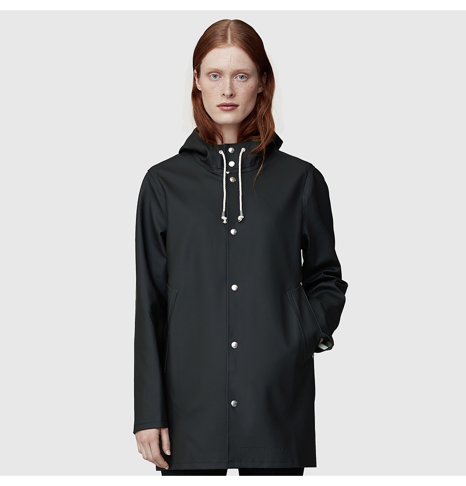 Stutterheim Stockholm Raincoat Black | Authorized Stutterheim Store ...