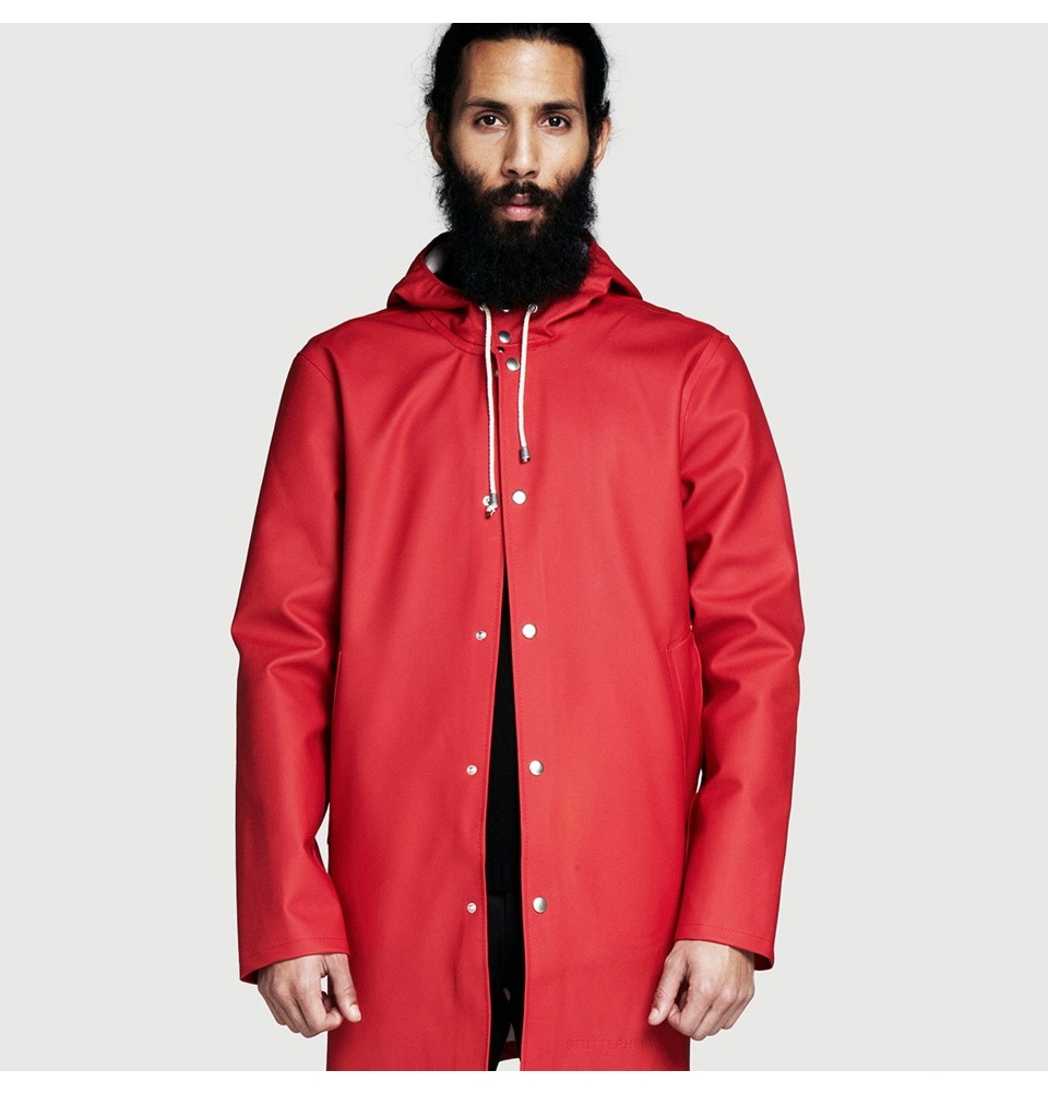 Stutterheim Stockholm Raincoat Red | Authorized Stutterheim Store ...