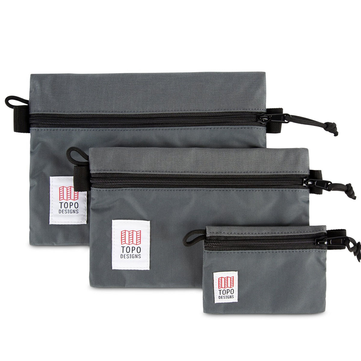 Topo Designs Accessory Bags 3 Pack Charcoal 
