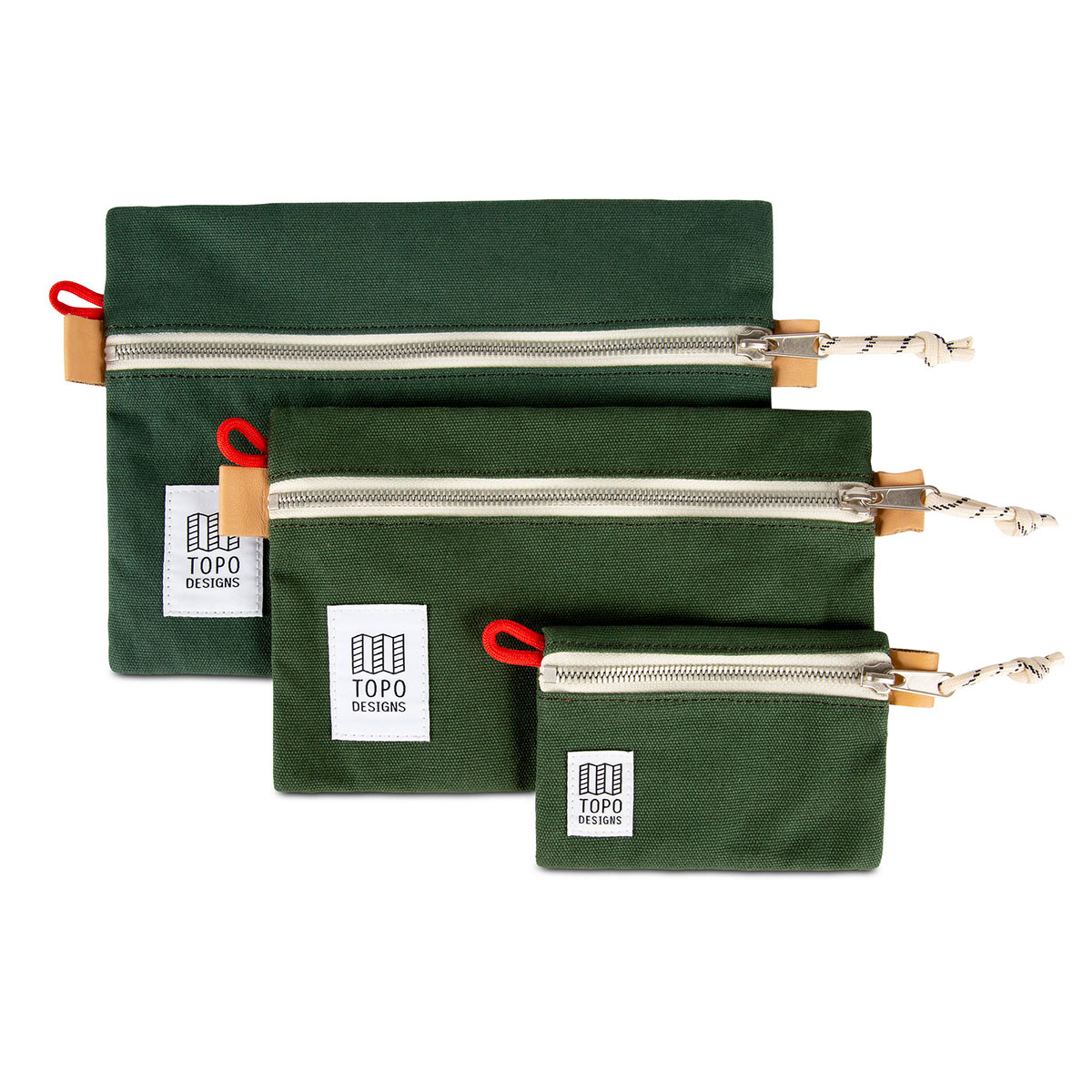 Topo Designs Accessory Bags 3 Pack Canvas Forest