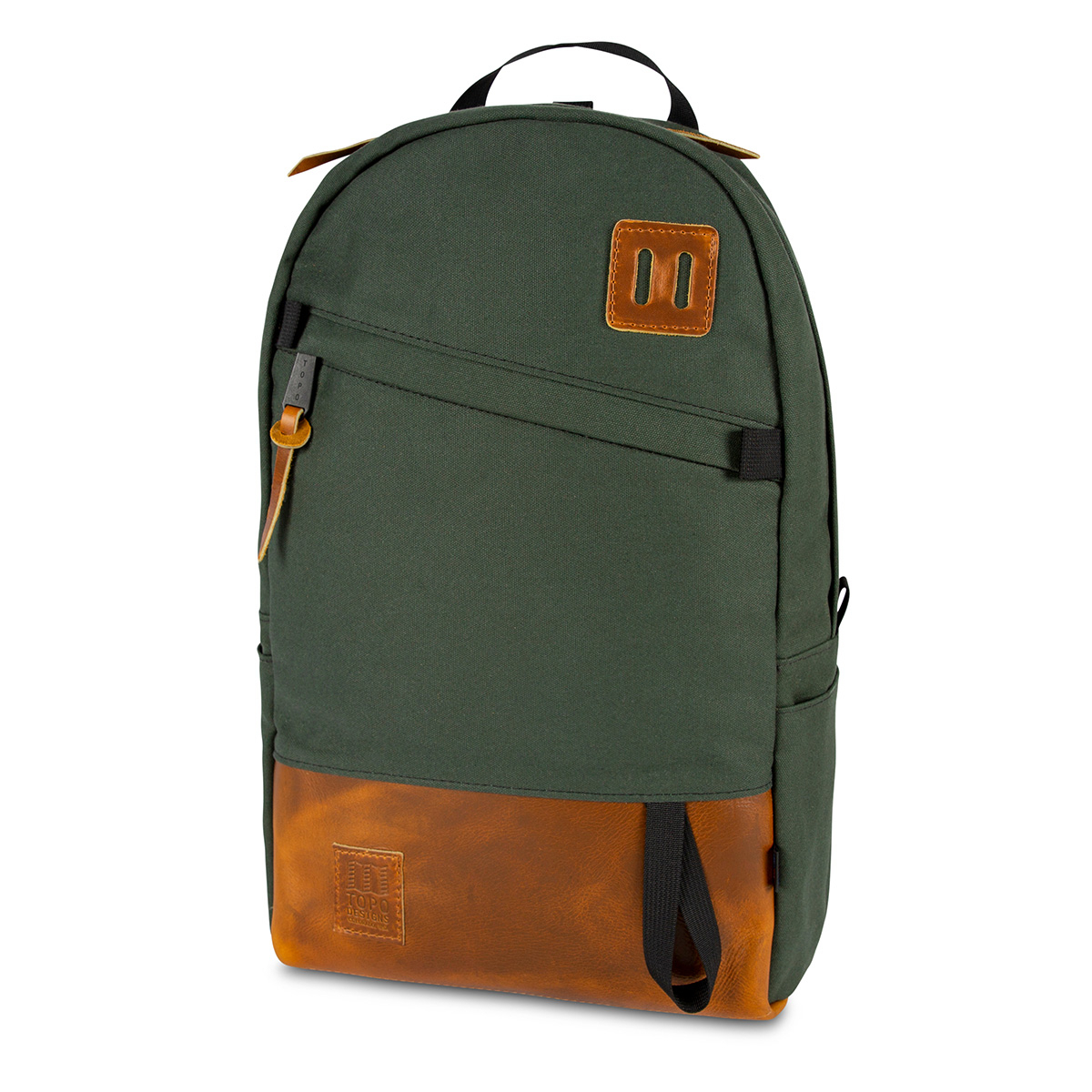 Topo Designs Daypack Heritage Olive Canvas/Brown Leather