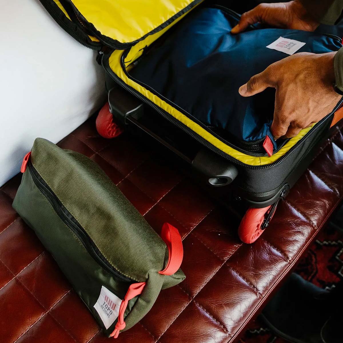 Topo Designs Dopp Kit Caribbean/Moss made for minimalist travel