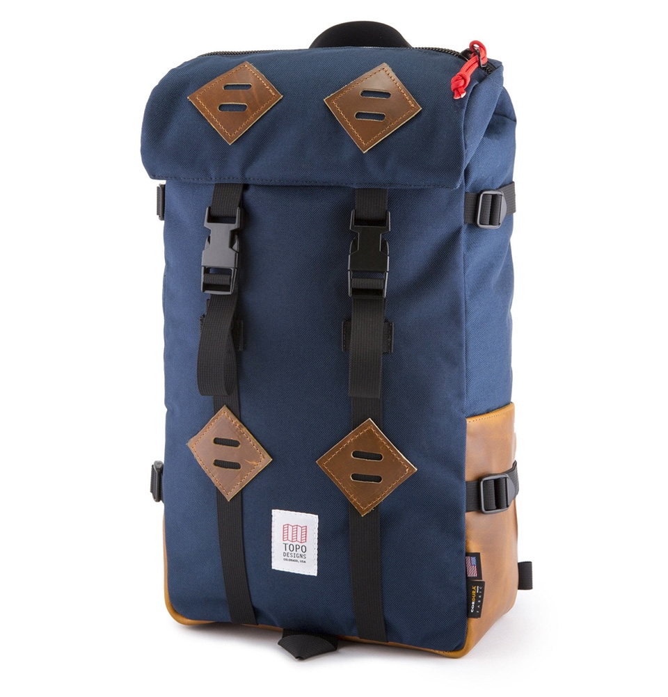 Topo Designs Klettersack Navy/Brown Leather
