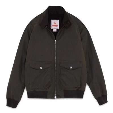 Baracuta G9 Waxed Pocket Jacket Deep Moss front