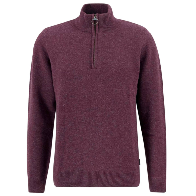 Barbour Holden Half Zip Lambswool Sweater Ruby Marl