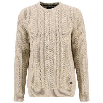 Barbour Lowfen Cable Knit Jumper Stone