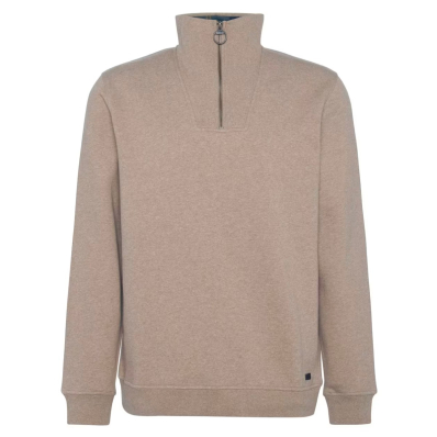 Barbour Nelson Half Zip Sweater Stone Marl