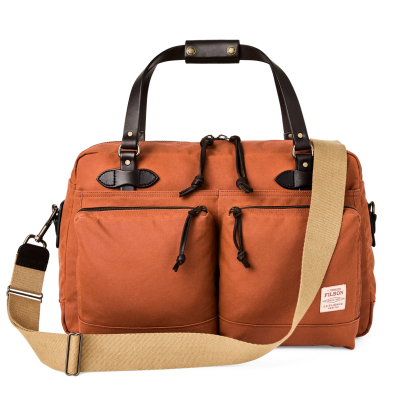 Filson 48-Hour Tin Cloth Duffle Bag Rust front