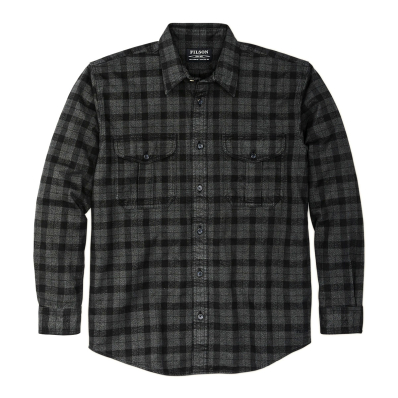 Filson Alaskan Guide Shirt Heather Gray/Black Plaid front