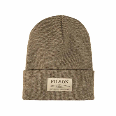 Filson Watch Cap Beanie Dark Mushroom front