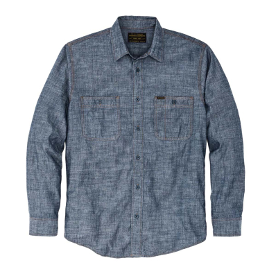 Filson Chambray CPO Shirt Rinsed Indigo Chambray front