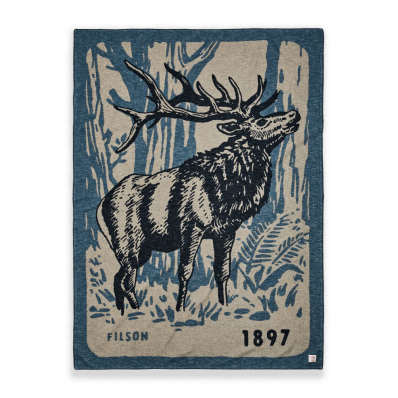 Filson Cotton Blanket Blue/Elk Woods front